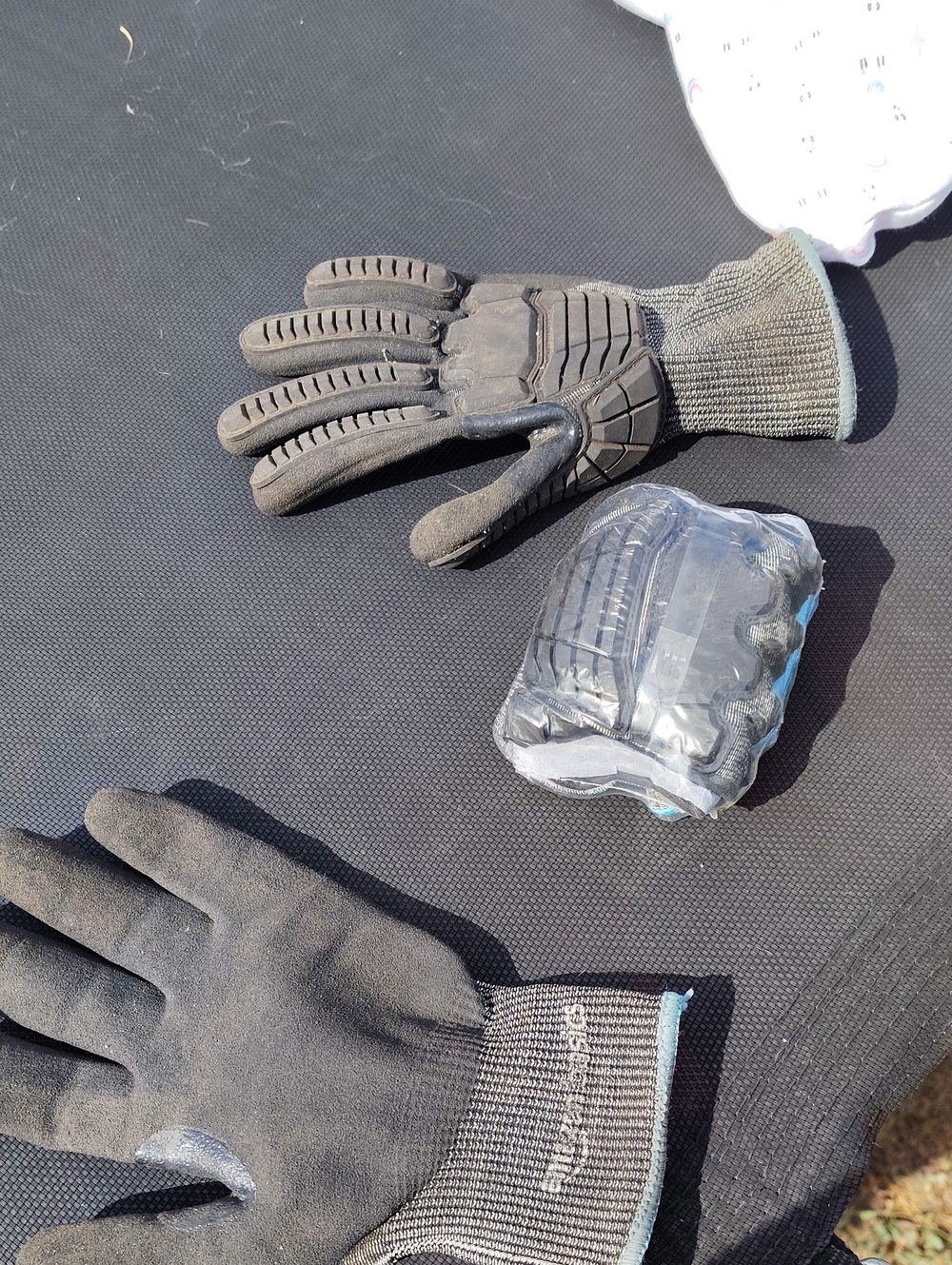 Black and Gray Protective Gloves Amazon Basic. New